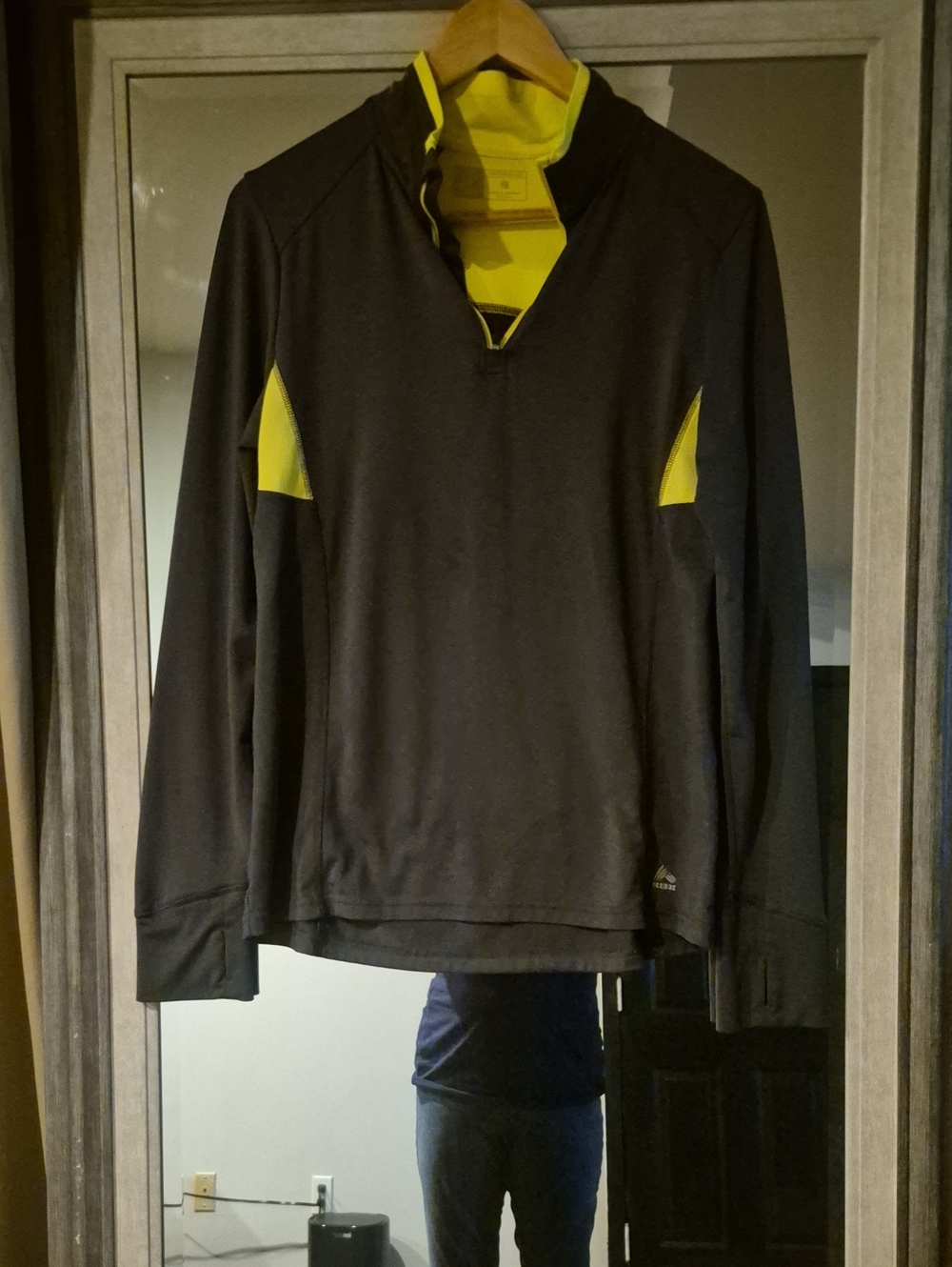 RBX Charcoal Zip Pullover with Yellow Inserts Sz M   $14